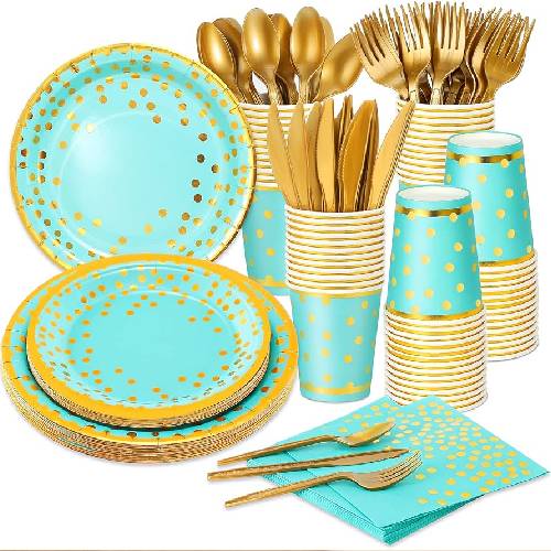 تم تولد بشقاب و لیوان کاغذی